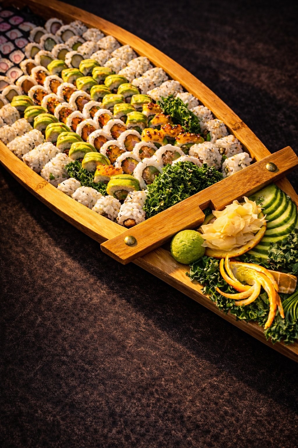 Kobaya luxury sushi boat platter for private events and catering in Miami